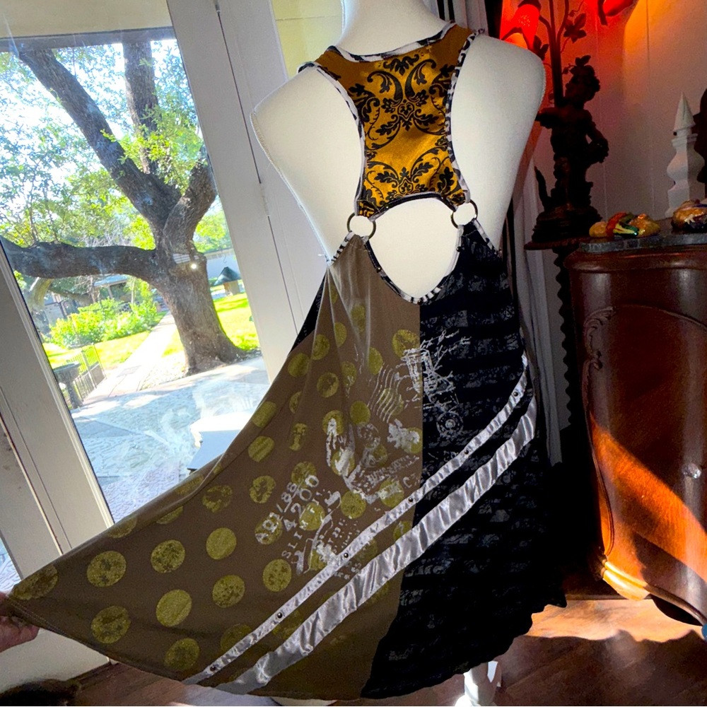Seven Waves Whimsigoth Fairy Grunge Goth Punk Tunic DRESS XL 4 Patchwork Boho